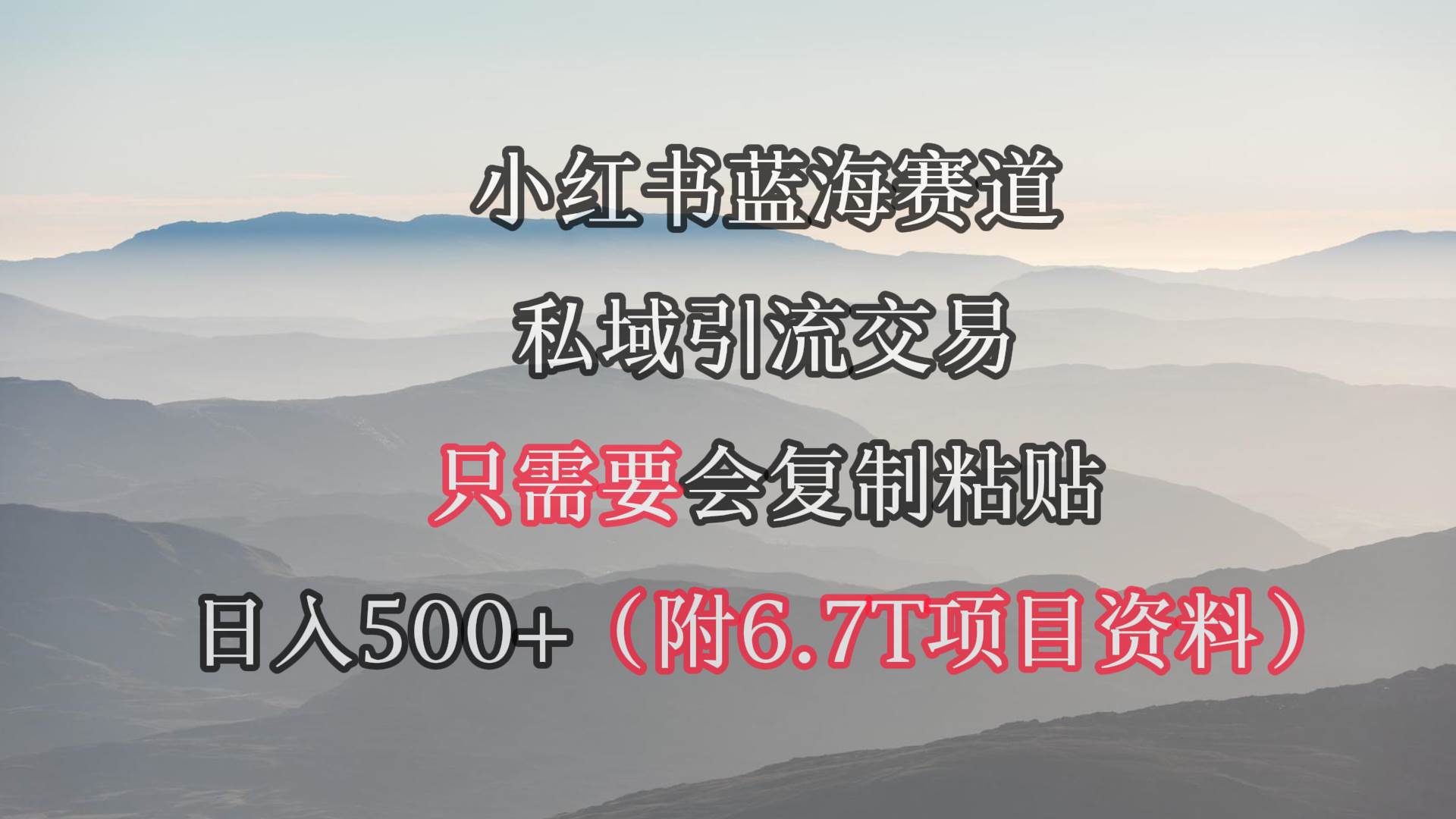 小红书短剧赛道，私域引流交易，会复制粘贴，日入500+（附6.7T短剧资源）-飞鱼网创