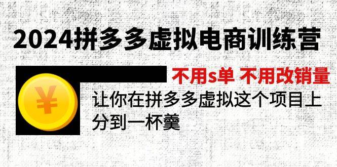 2024拼多多虚拟电商训练营 不用s单 不用改销量  在拼多多虚拟上分到一杯羹-飞鱼网创