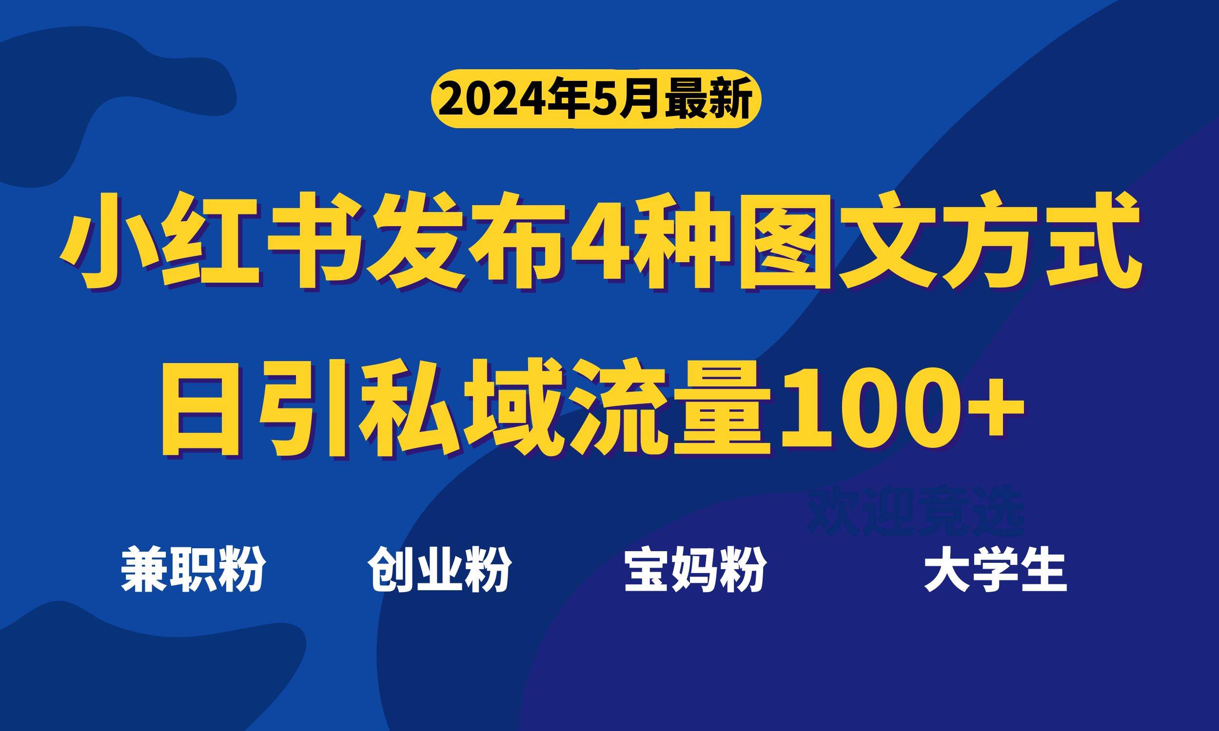 最新小红书发布这四种图文，日引私域流量100+不成问题，-飞鱼网创