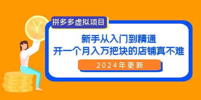 拼多多虚拟项目：入门到精通，开一个月入万把块的店铺 真不难（24年更新）-飞鱼网创