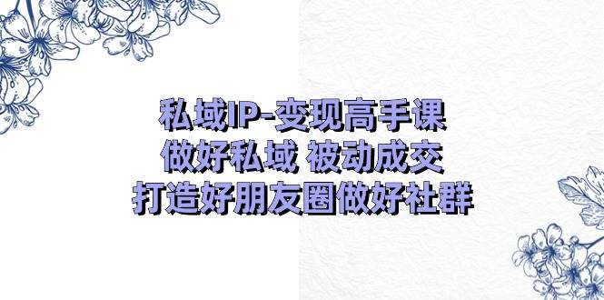 私域IP-变现高手课：做好私域 被动成交，打造好朋友圈做好社群（18节）-飞鱼网创