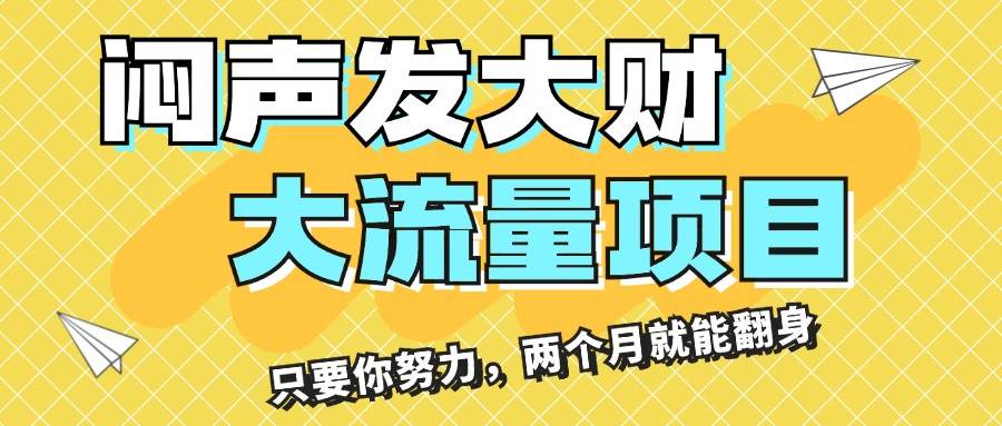 闷声发大财，大流量项目，月收益过3万，只要你努力，两个月就能翻身-飞鱼网创