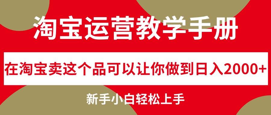 淘宝运营教学手册，在淘宝卖这个品可以让你做到日入2000+，新手小白轻…-飞鱼网创