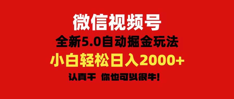 微信视频号变现，5.0全新自动掘金玩法，日入利润2000+有手就行-飞鱼网创