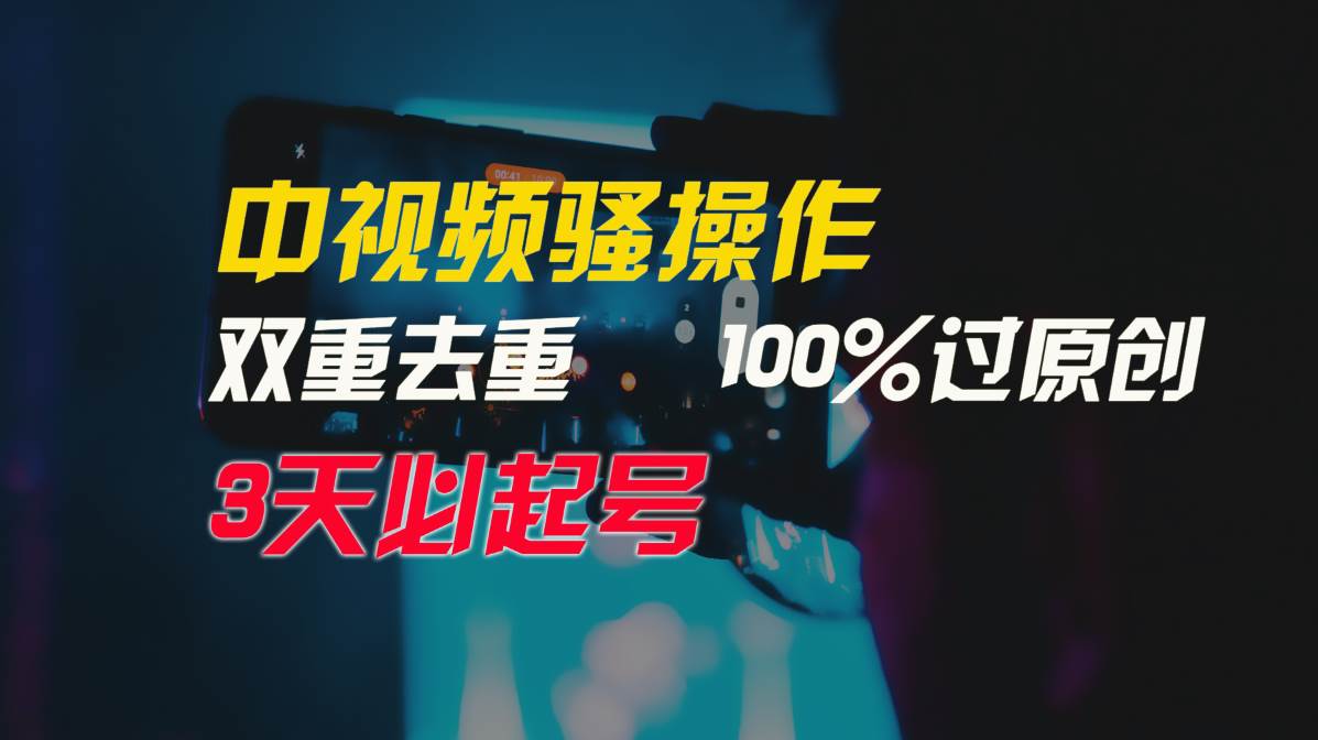 中视频骚操作，双重去重100%过原创，3天比必起号，简单无脑，月入3W+-飞鱼网创