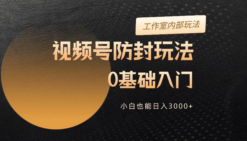 2024视频号升级防封玩法，零基础入门，小白也能日入3000+-飞鱼网创