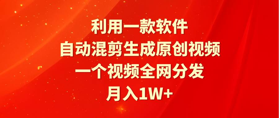 利用一款软件，自动混剪生成原创视频，一个视频全网分发，月入1W+附软件-飞鱼网创