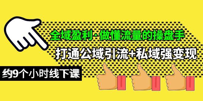 全域盈利·做懂流量的操盘手，打通公域引流+私域强变现，约9个小时线下课-飞鱼网创