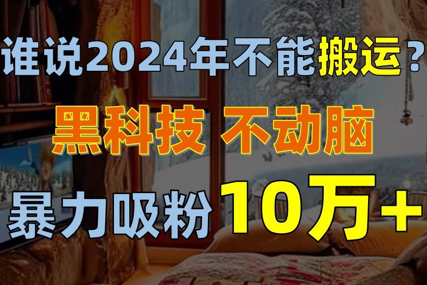 谁说2024年不能搬运？只动手不动脑，自媒体平台单月暴力涨粉10000+-飞鱼网创