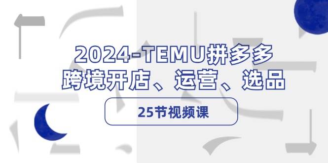 2024-TEMU拼多多·跨境开店、运营、选品（25节视频课）-飞鱼网创