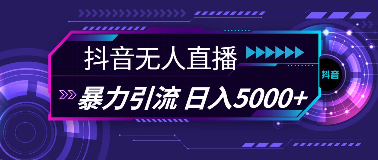 抖音无人直播，暴利引流，日入5000+-飞鱼网创