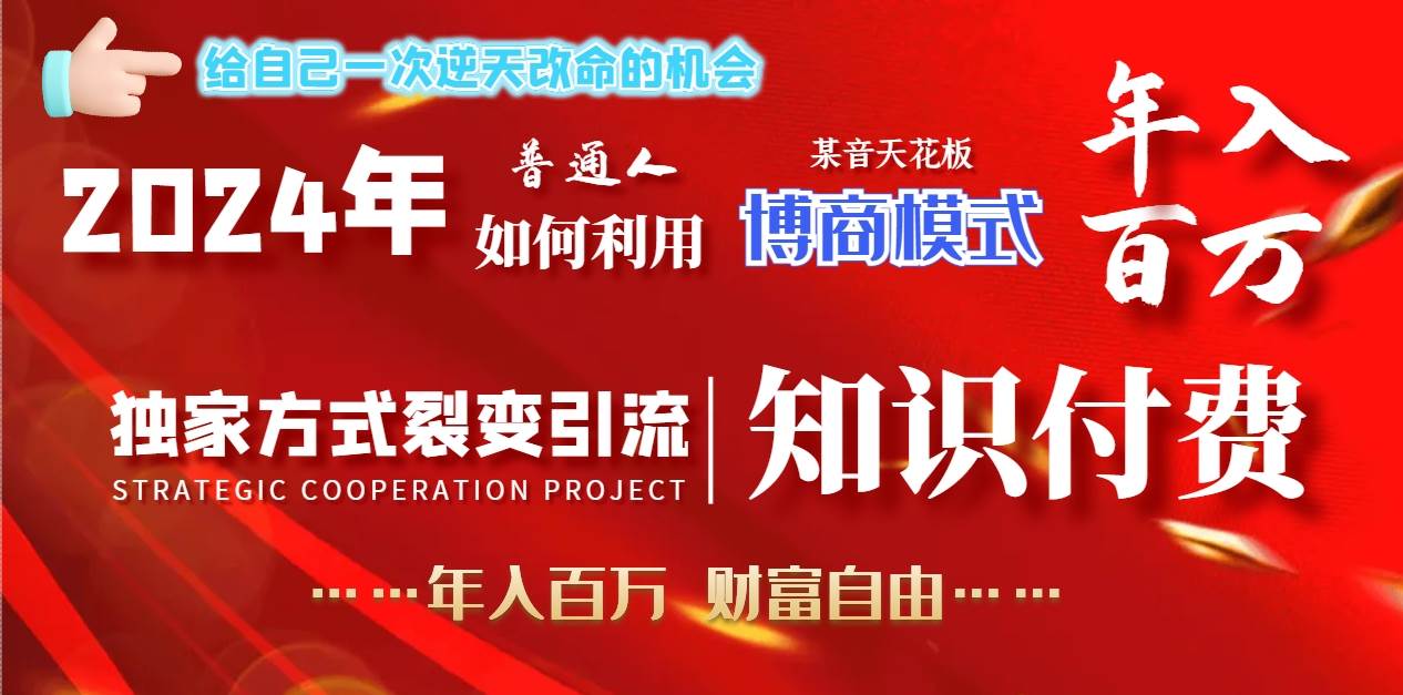 2024年普通人如何利用博商模式做翻身项目年入百万，财富自由-飞鱼网创