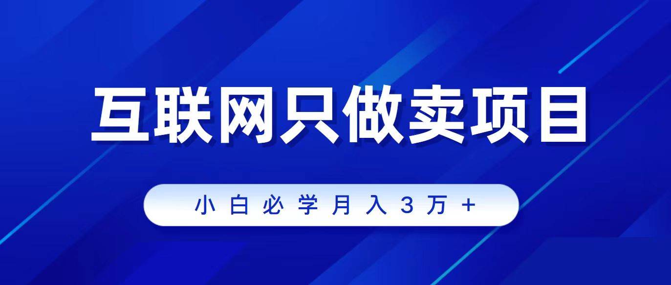 互联网的尽头就是卖项目，被割过韭菜的兄弟们必看！轻松月入三万以上！-飞鱼网创