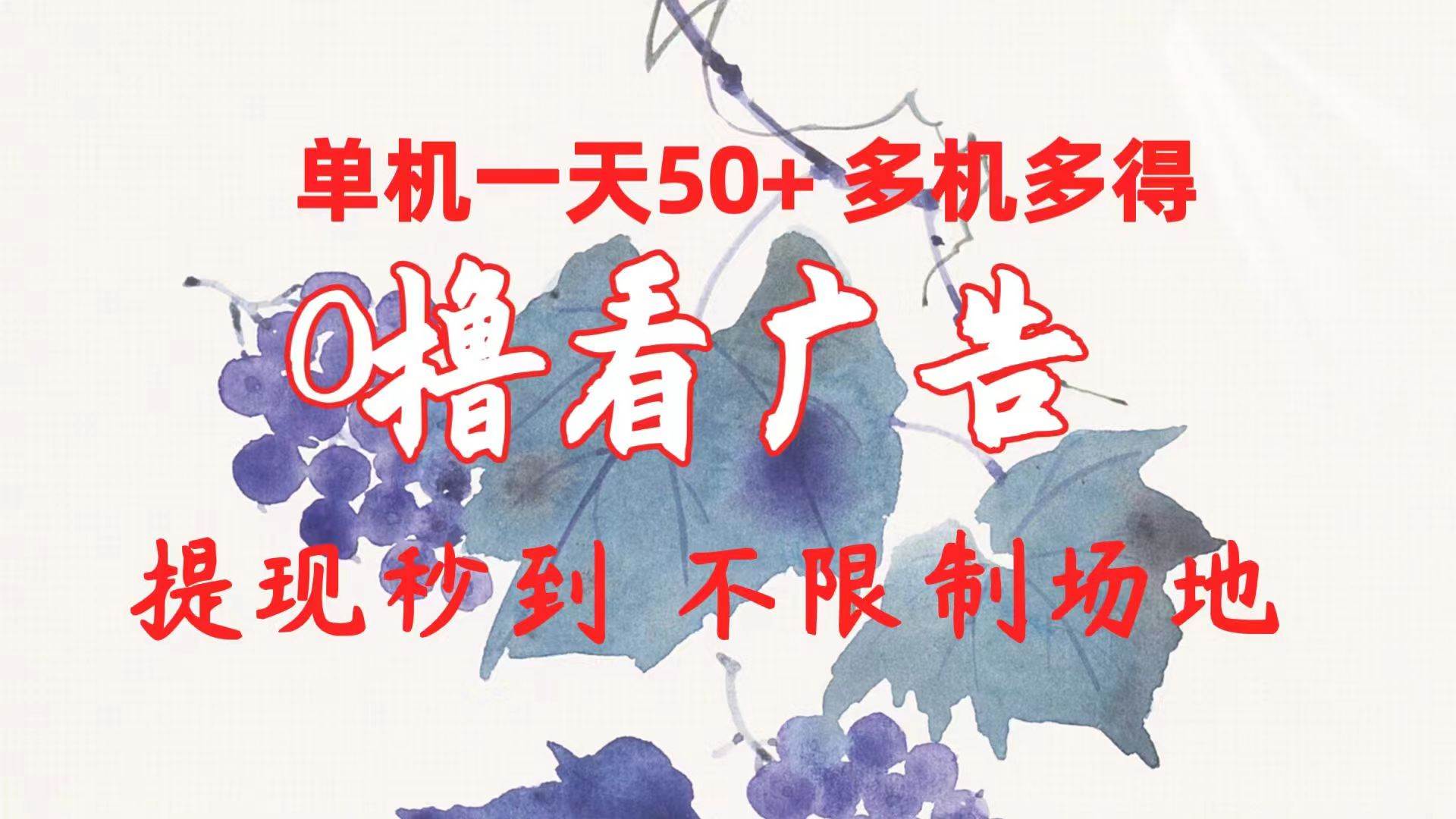 0撸看广告 单机一天50+多机多得 提现秒到 不限制场地操作-飞鱼网创