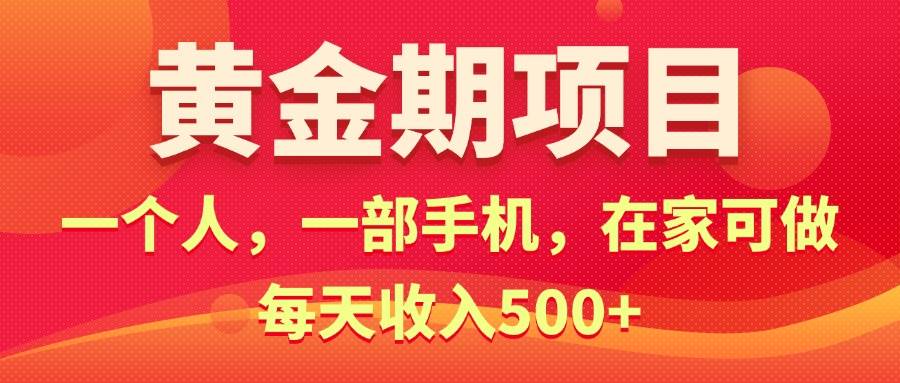 黄金期项目，电商搞钱！一个人，一部手机，在家可做，每天收入500+-飞鱼网创