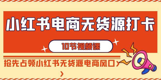 小红书电商-无货源打卡，抢先占领小红书无货源电商风口（10节课）-飞鱼网创