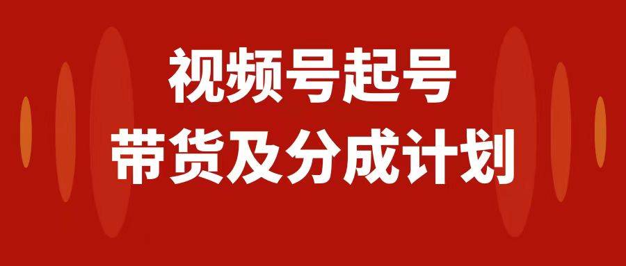 视频号快速起号，分成计划及带货，0-1起盘、运营、变现玩法，日入1000+-飞鱼网创