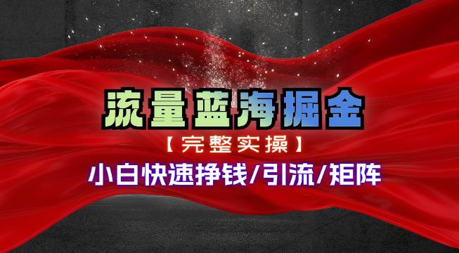 热门赛道掘金_小白快速入局挣钱，可矩阵【完整实操】-飞鱼网创