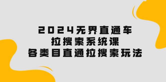 2024无界直通车·拉搜索系统课：各类目直通车 拉搜索玩法！-飞鱼网创