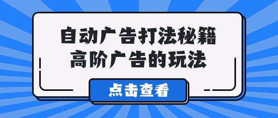 A lice自动广告打法秘籍，高阶广告的玩法-飞鱼网创