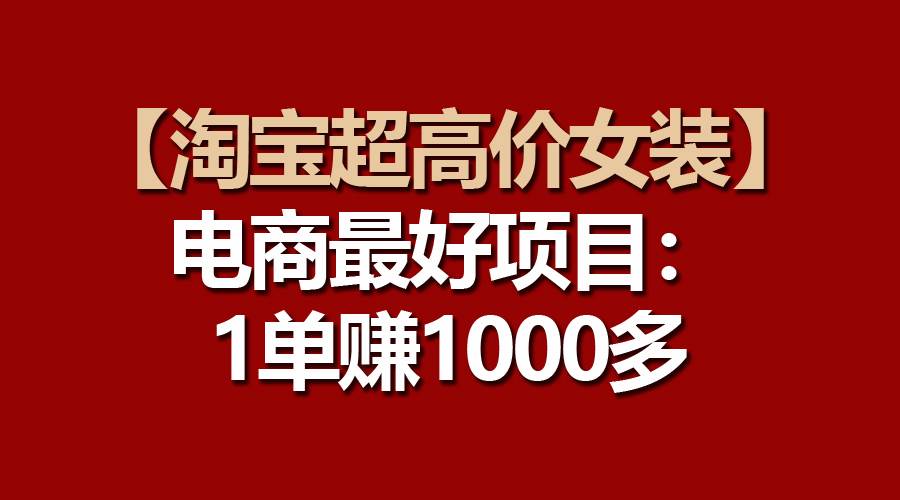 【淘宝超高价女装】电商最好项目：一单赚1000多-飞鱼网创