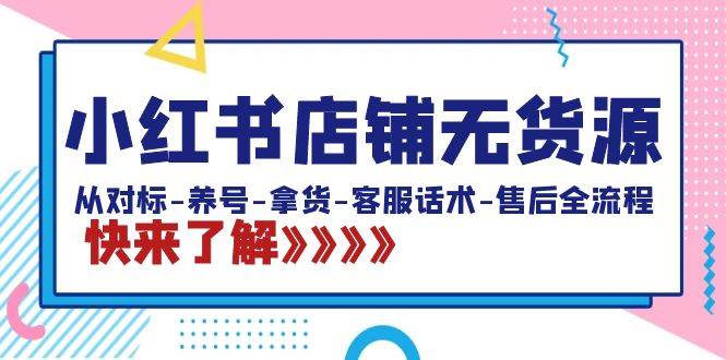 小红书店铺无货源：从对标-养号-拿货-客服话术-售后全流程（20节课）-飞鱼网创