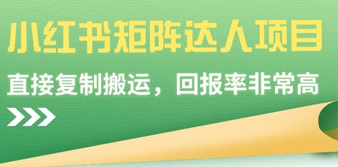 小红书矩阵达人项目，直接复制搬运，回报率非常高-飞鱼网创