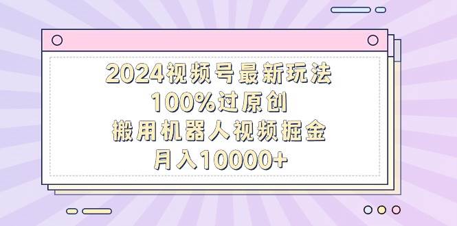 2024视频号最新玩法，100%过原创，搬用机器人视频掘金，月入10000+-飞鱼网创