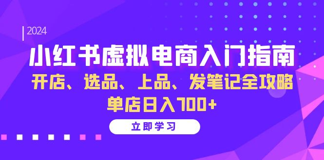 小红书虚拟电商入门指南：开店、选品、上品、发笔记全攻略 单店日入700+-飞鱼网创