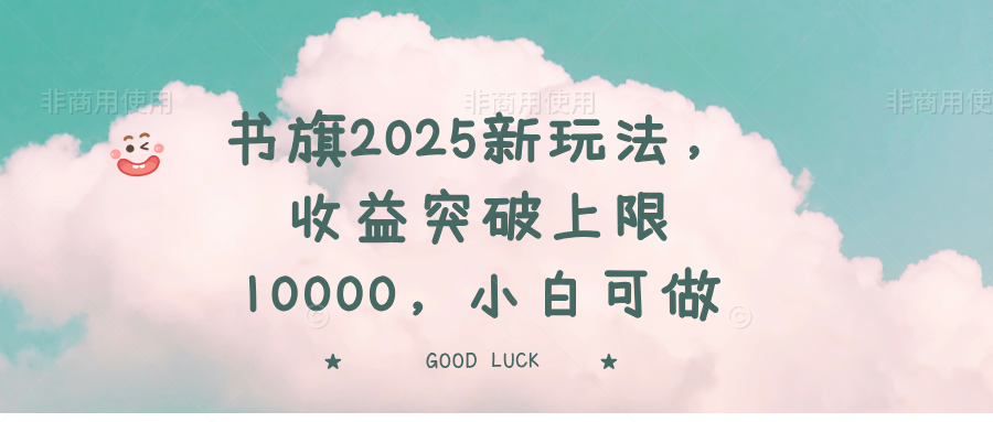 书旗2025新玩法，收益突破上限10000，小白可做-飞鱼网创